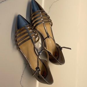 Silver Ivanka Trump flats.